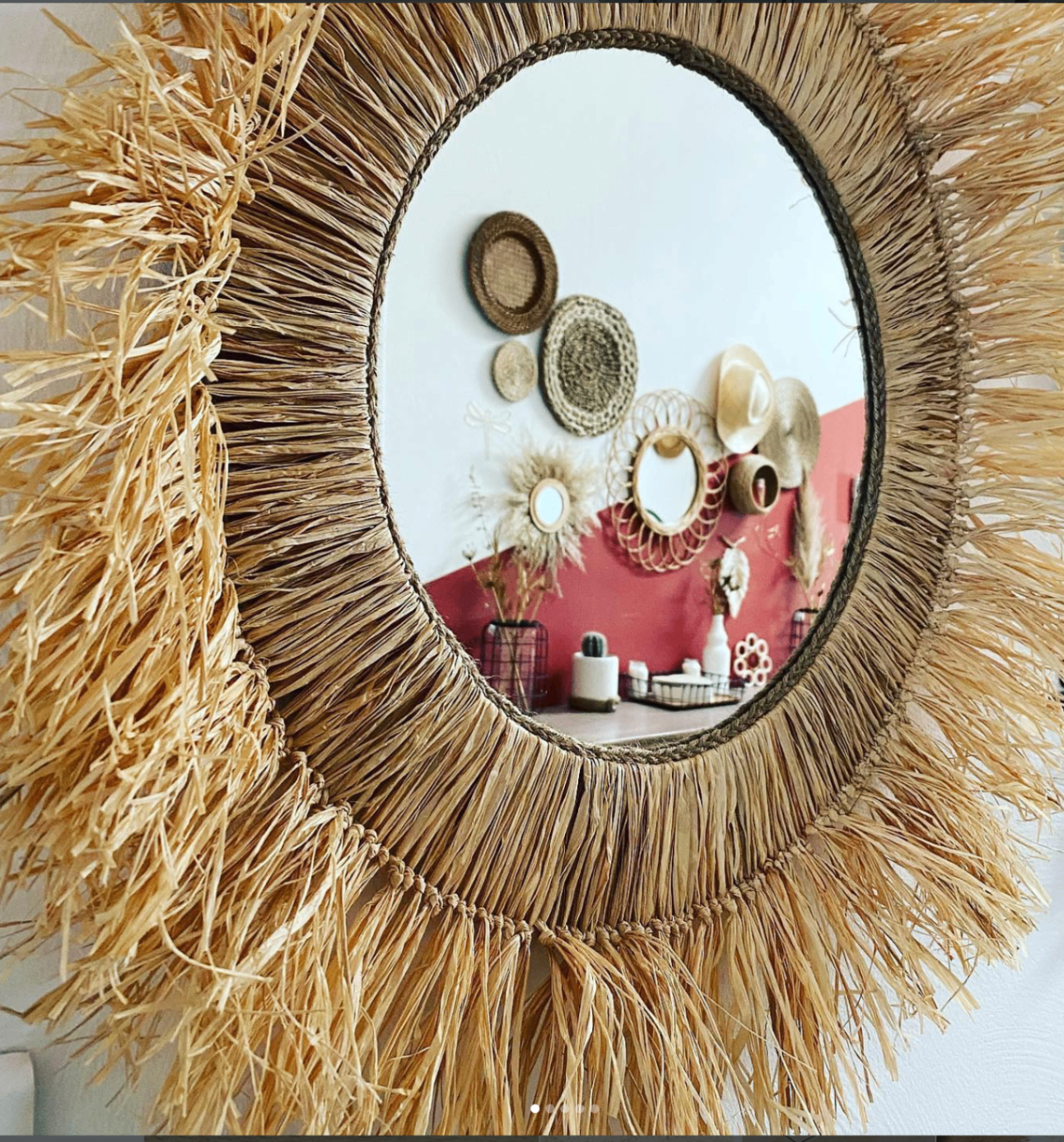 Miroir Soleil Raphia